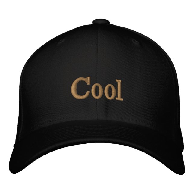 Cool Anpassad Svart Flexfit Ull Stilig Visor Broderad Keps (Framsida)