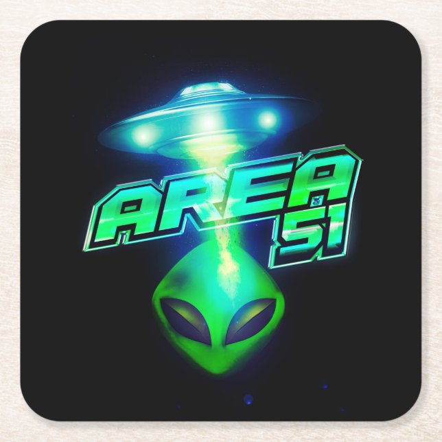 Cool Area 51 Utomjordingsskepp Underlägg Papper Kvadrat (Framsidan)