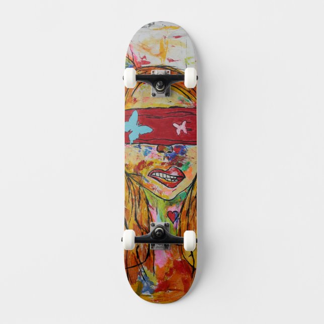 Cool Artistic Blinded Skateboard! Mini Skateboard Bräda 18,5 Cm (Framsida)