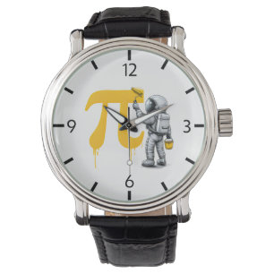 Cool astronaut-målning Pi-symbol Pi-dagen Armbandsur