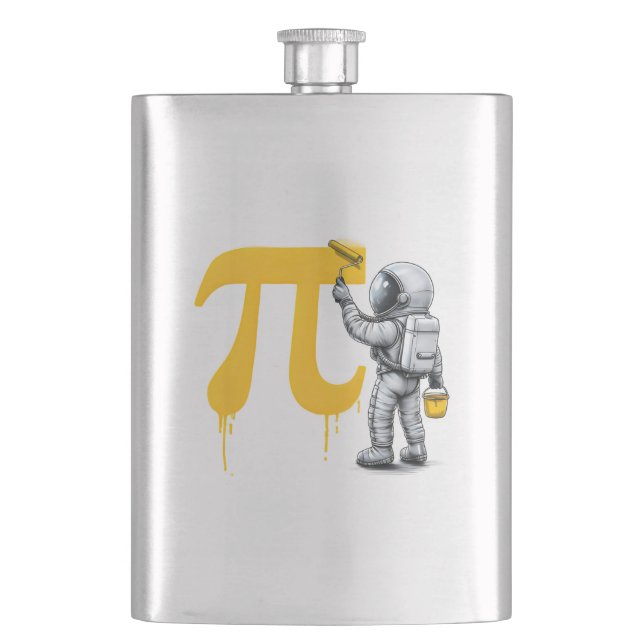 Cool astronaut målning Pi-symbol Pi-dagen  Fickplunta (Framsidan)