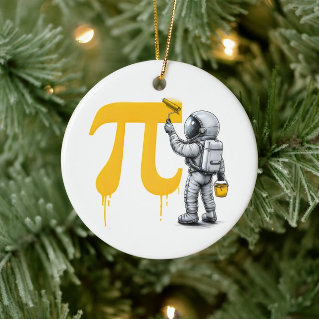 Cool astronaut målning Pi symbol Pi-dagen  Julgransprydnad Keramik (Träd)