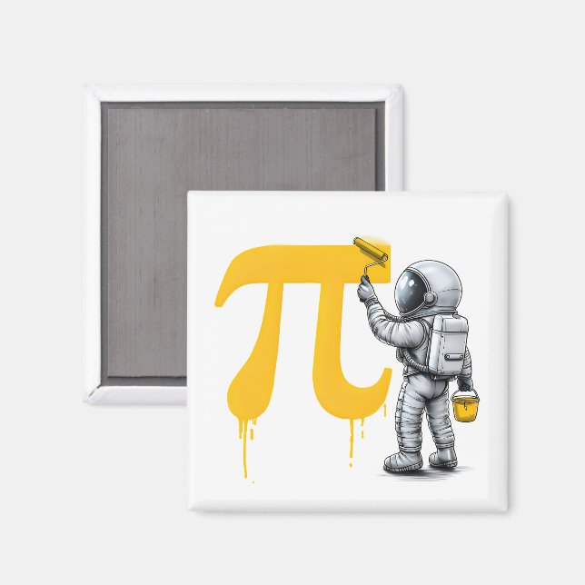 Cool astronaut-målning Pi-symbol Pi-dagen  Magnet (Front/Back)