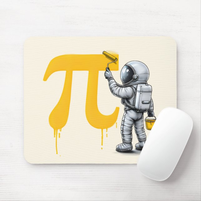 Cool astronaut-målning Pi-symbol Pi-dagen  Musmatta (Med mus)