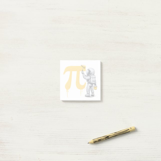 Cool astronaut målning Pi symbol Pi-dagen  Post-it Block (På skrivbordet)
