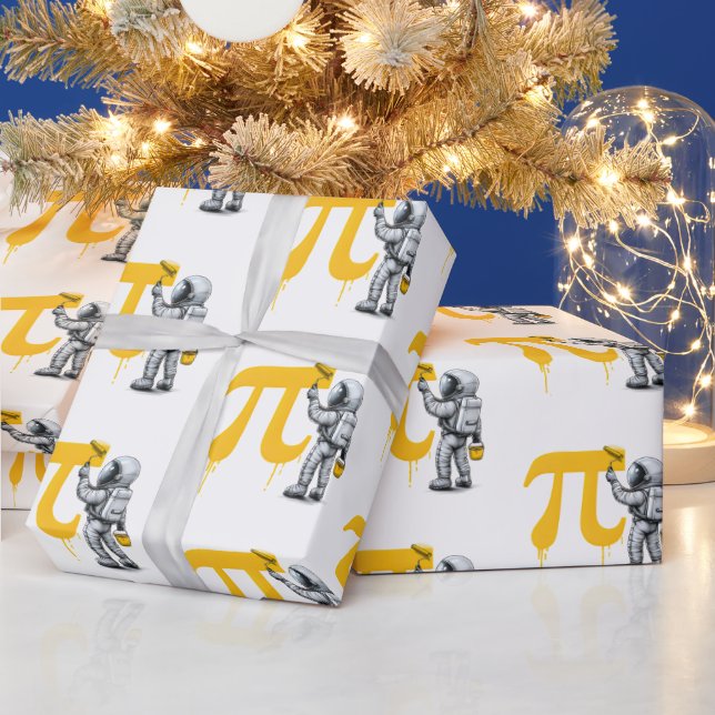 Cool astronaut-målning Pi-symbol Pi-dagen  Presentpapper (Helgdagar)