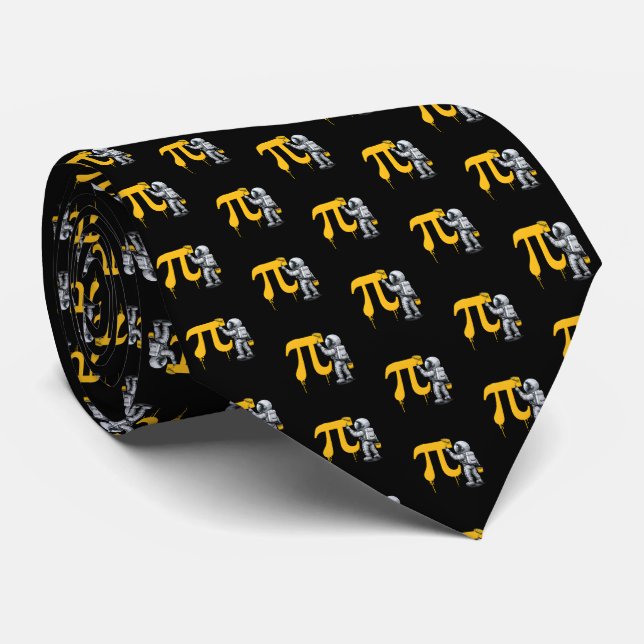 Cool astronaut-målning Pi-symbol Pi-dagen  Slips (Rullad)