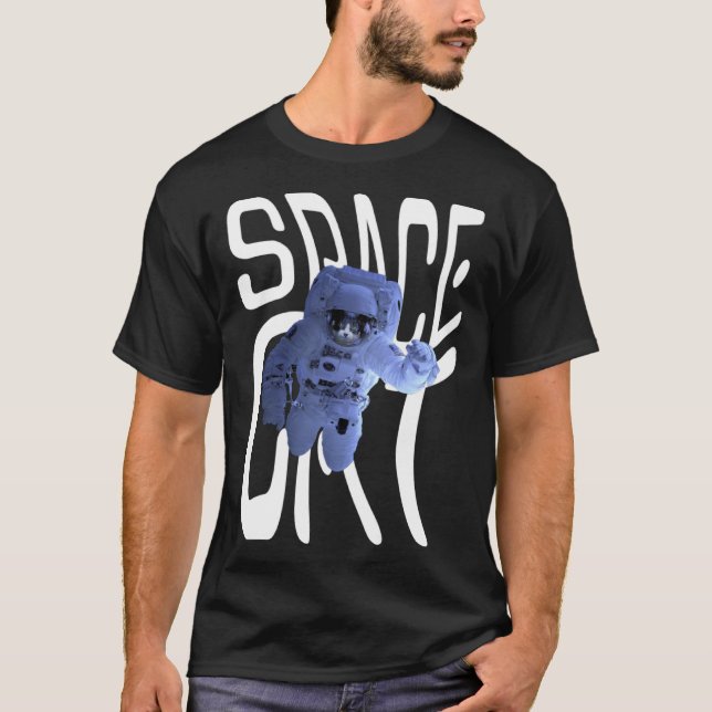 Cool Astronaut Space Cat T Shirt (Framsida)