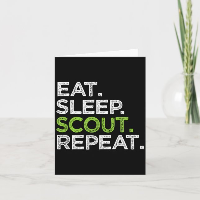Cool Ät Sov Scout Upprepa Kub Älskar Scouting Kort (Framsida)