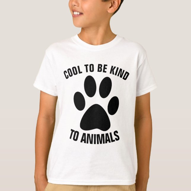 COOL ATT VARA SNÄLL MOT DJUR T-shirts för barn (Framsida)