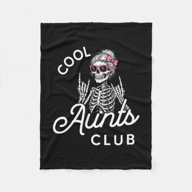 Cool Aunt Club Funny Skeleton Family Kids Women  Fleecefilt (Framsidan)