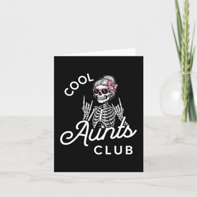 Cool Aunt Club Funny Skeleton Family Kids Women  Kort (Framsida)