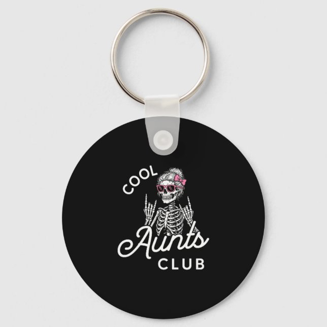 Cool Aunt Club Funny Skeleton Family Kids Women  Nyckelring (Framsida)
