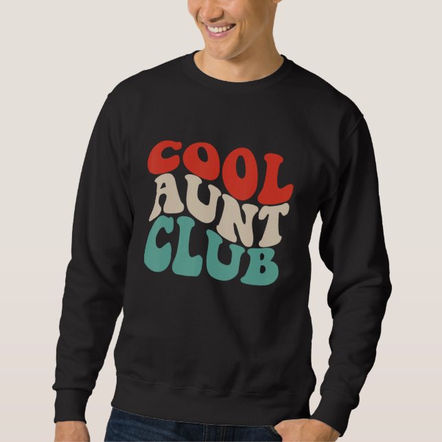 Cool Aunt Club  Retro Groovy Aunts Club Apparel Lång Ärmad Tröja (Framsida)