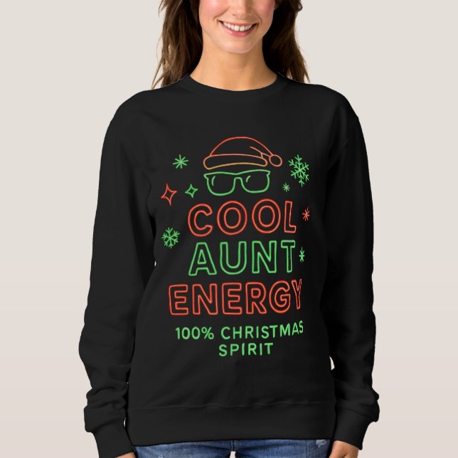 Cool Aunt Energy Christmas Shirt – Holiday  T (Framsida)