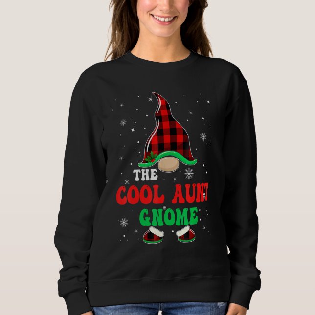 Cool Aunt Gnome Buffalo Plaid Matching Christmas G T Shirt (Framsida)