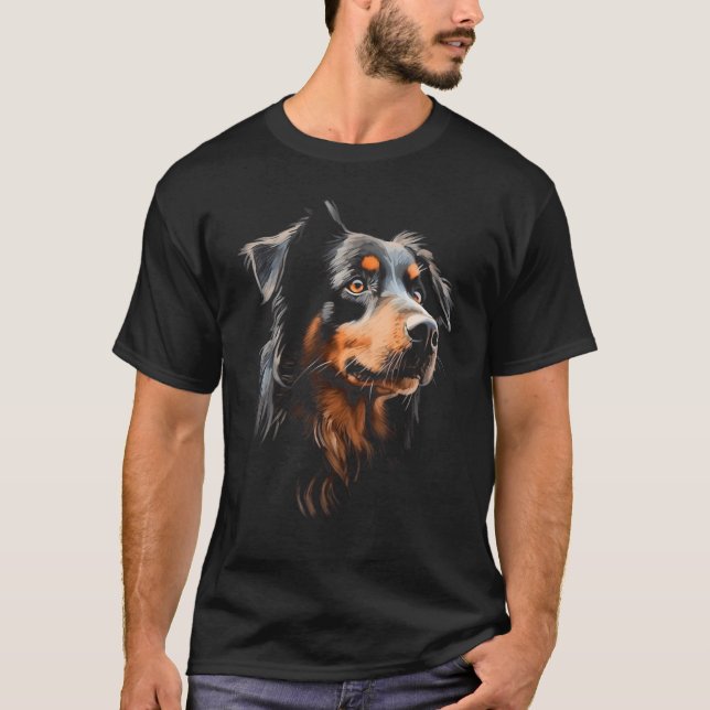 Cool Australian Shepherd Face Awesome T Shirt (Framsida)