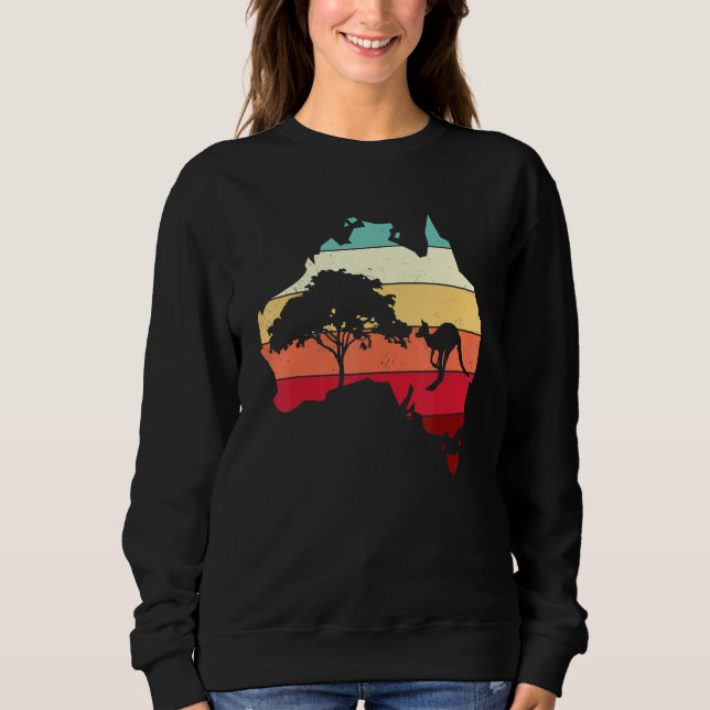 Cool Australien Karta Känguru Regnbåge Australiens T Shirt (Framsida)