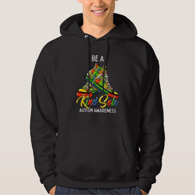 Cool Autism Awareness Be A Kind Sole Rainbow Sneak Hoodie (Framsida)