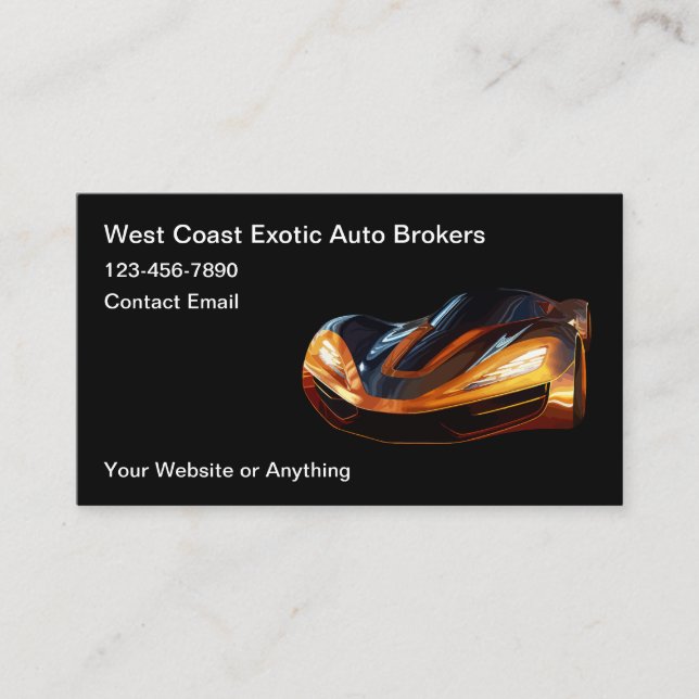 Cool Auto Broker Business Cards Visitkort (Framsida)