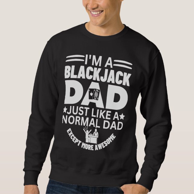 Cool Awesome Blackjack Dad Gambling Casino Blackja Lång Ärmad Tröja (Framsida)