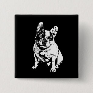 Cool B&W Bulldog Pin-knapp Knapp