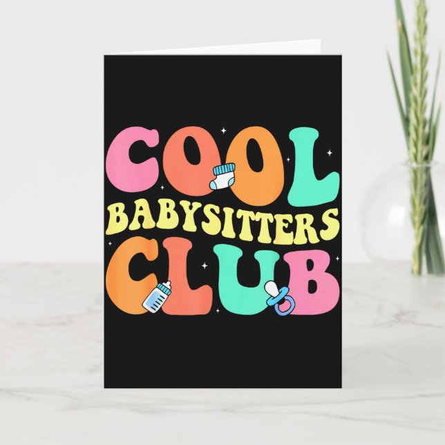 Cool Babysitters Club - Groovy Design Barnvakt B Kort (Framsida)