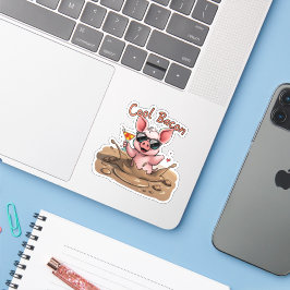 "Cool Bacon"Grisunge i solglasögon skuren vinyldek Klistermärken