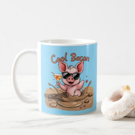 "Cool Bacon" Piglet in Sunglasses Kaffemugg