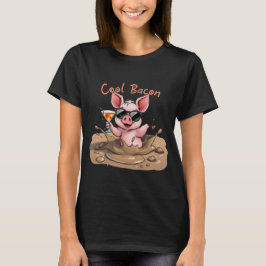 "Cool Bacon" Piglet in Sunglasses T Shirt