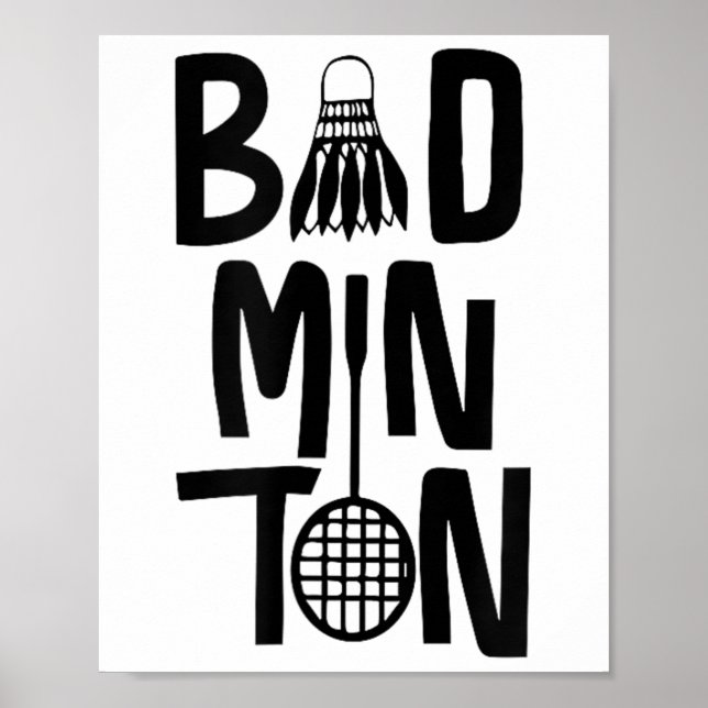 Cool Badminton Minimal Art, Badminton Shuttle &amp Poster (Framsidan)