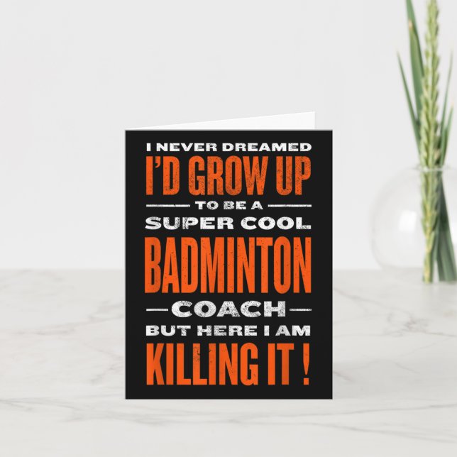 Cool Badminton-tränare Rollig Badminton-spelare Hu Kort (Framsida)