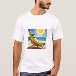 Cool Banana at the Beach - Fun Summer Cartoon T Shirt