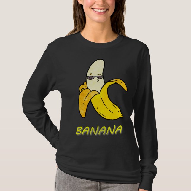 Cool Banana with sunglasses and kissy face  cute f T Shirt (Framsida)