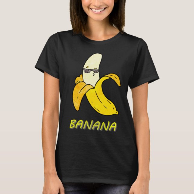 Cool Banana with sunglasses and kissy face  cute f T Shirt (Framsida)