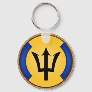Cool Barbados flagga sigill Nyckelring
