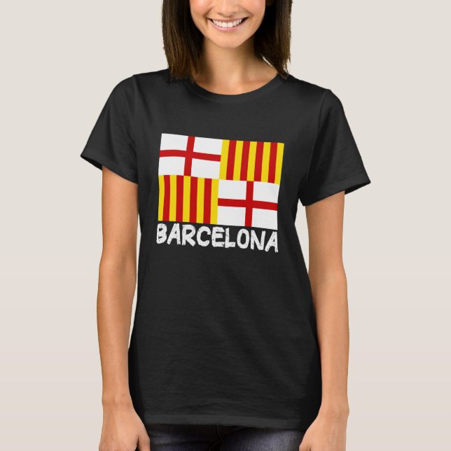 Cool Barcelona Flag T Shirt (Framsida)