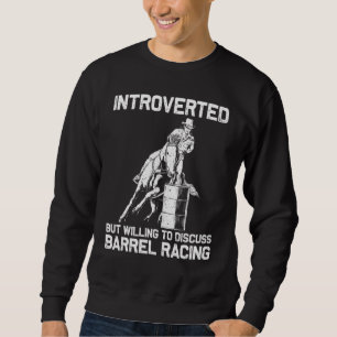 Cool Barrel Racing för kvinnor män Rodeo Häst Barr Lång Ärmad Tröja