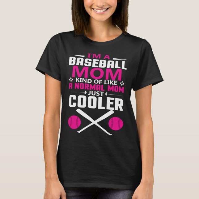 Cool baseball mum everyday text simple retro t shirt (Framsida)