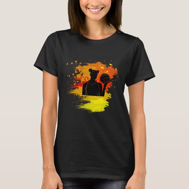 Cool basketball woman  for women and girls t shirt (Framsida)