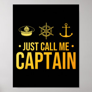 Cool båtkapten konst för män kvinnor segelbåt Boat Poster