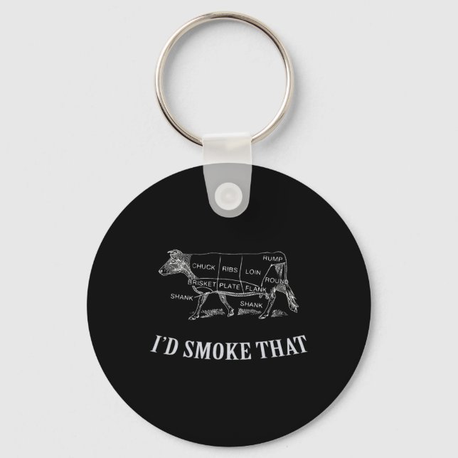 Cool Bbq - I'd Smoke That - Nötkött  Nyckelring (Framsida)