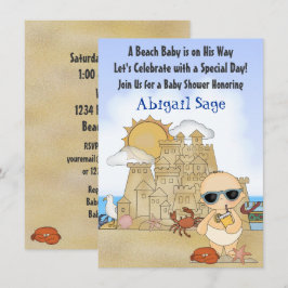 Cool Beach Baby Shower-inbjudan för pojkar Inbjudningar