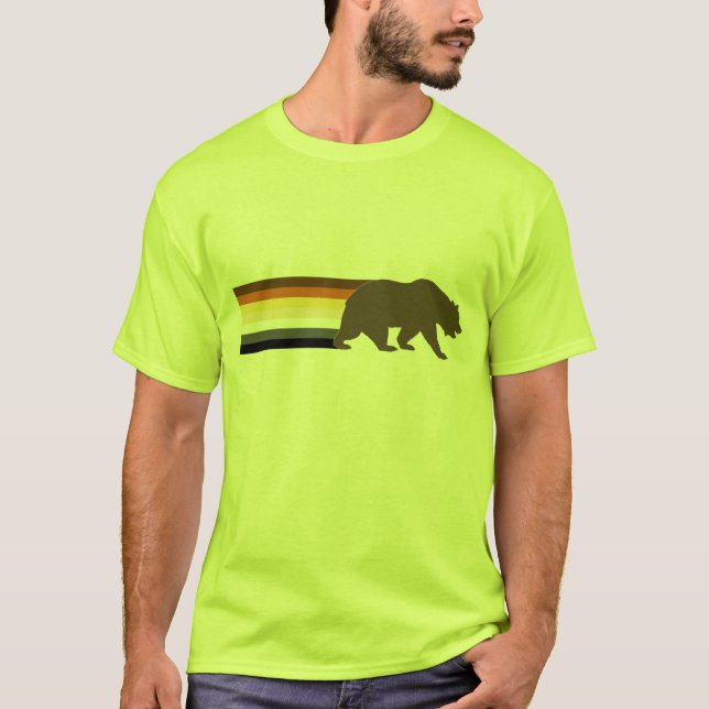 Cool Bear och Bear Pride Flaggan ränder Tee (Framsida)
