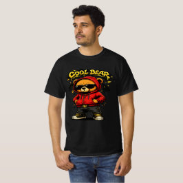 Cool Bear Streetwear Tecknad Grafisk T-Shirt