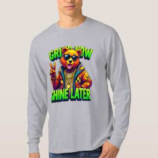 Cool bear wearing sunglasses and hoodie making pea t shirt