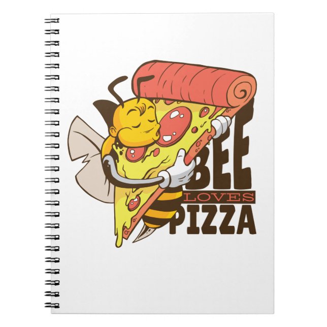 Cool Bee älskar pizza-ordlekar Anteckningsbok (Framsidan)