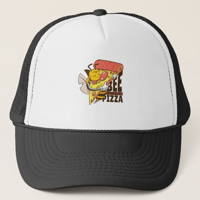 Cool Bee älskar pizza-ordlekar Keps (Framsida)