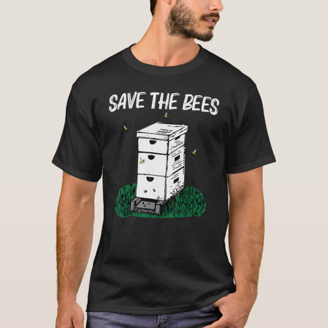 Cool Beekeeping For Men Women Honeybee Honeycomb T Shirt (Framsida)