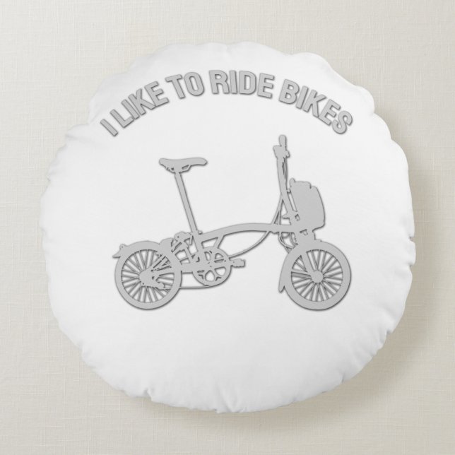 Cool bicycle Design - I Like to Ride Bikes Rund Kudde (Framsidan)